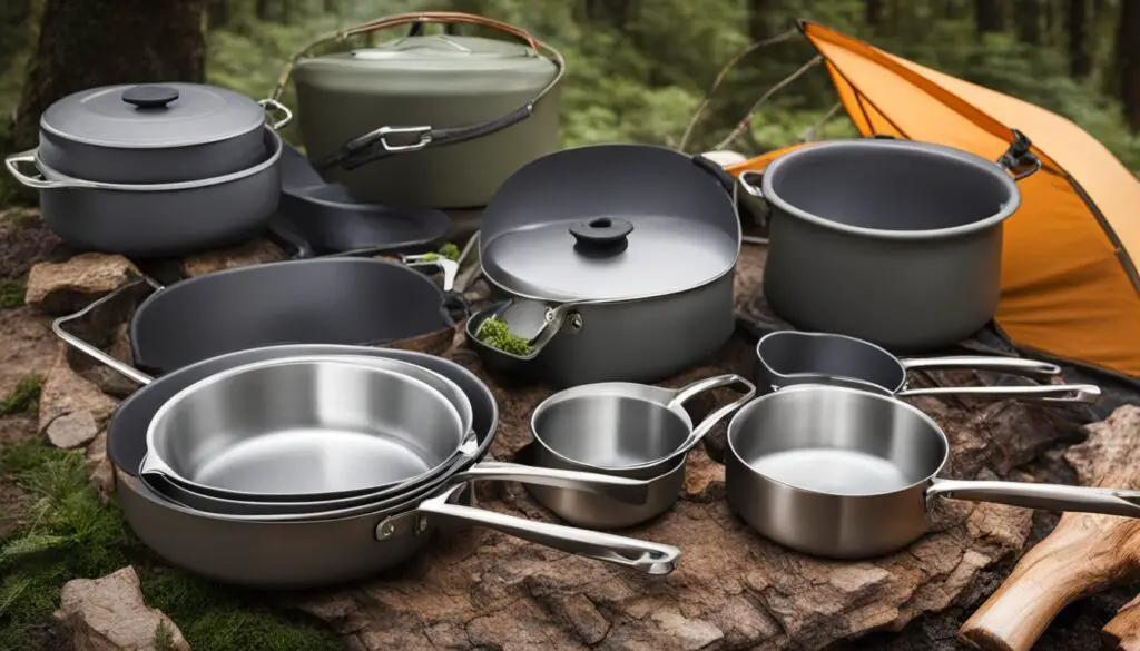 Camping cookware sizes