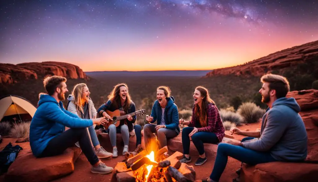 Enjoying camping in Australia