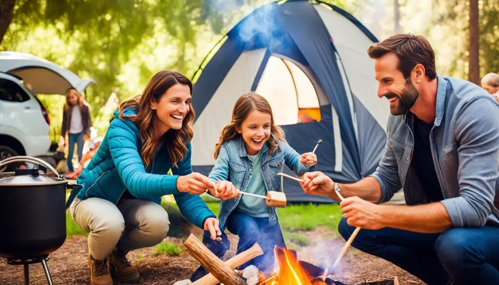 Family camping in Southern California