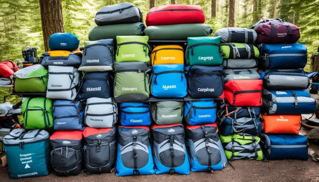 Organized camping gear storage