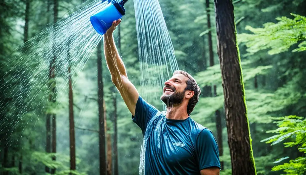 best way to camp shower