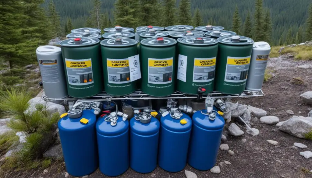 camping gas canister storage