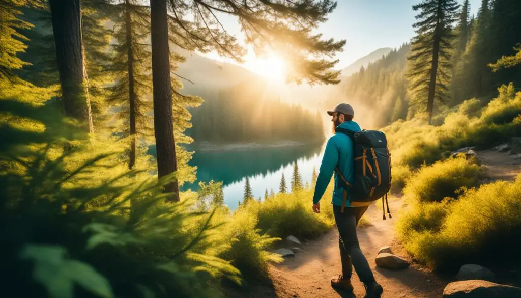 camping while hiking