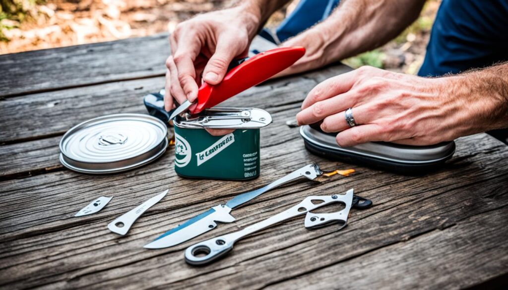 can opening techniques for camping