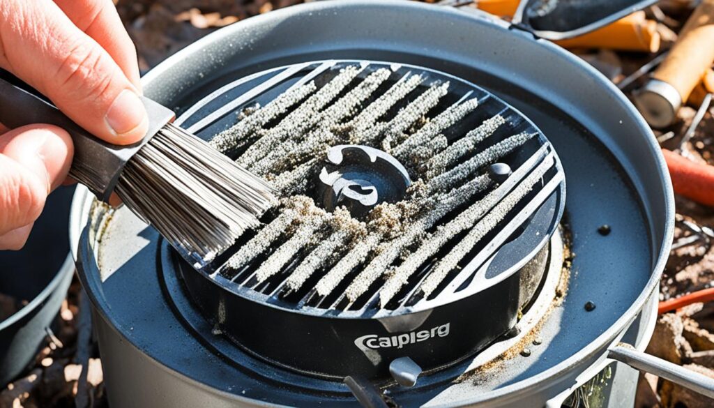 cleaning camping stove burner