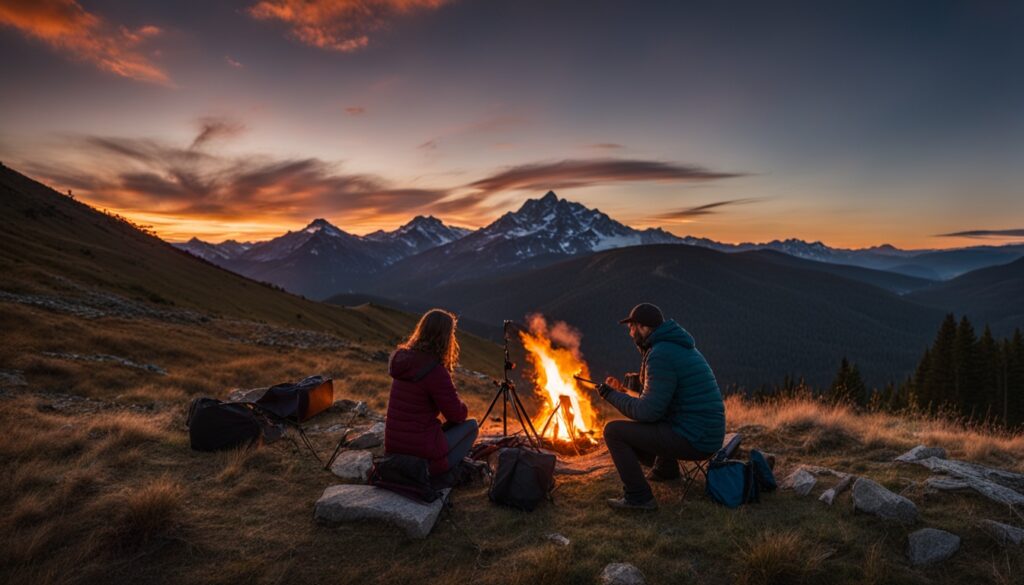 couple camping photography