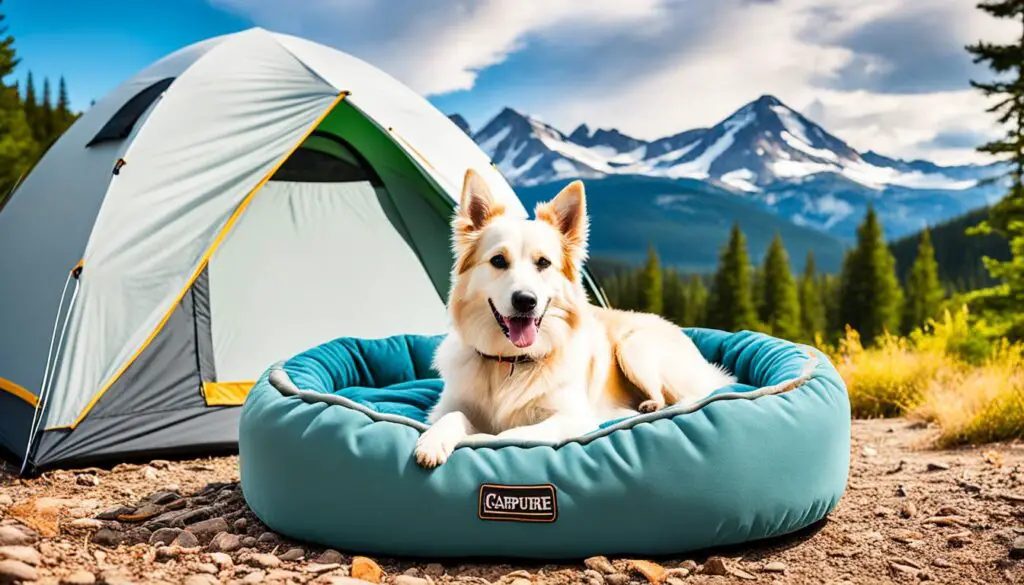 dog camping bed and blanket