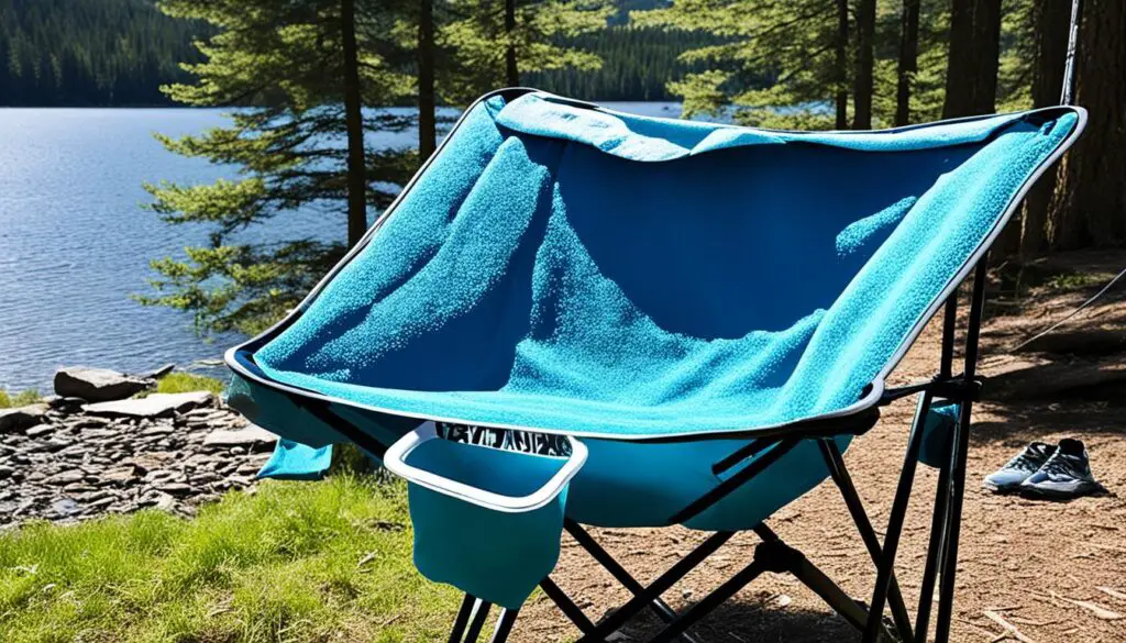 drying wet camping chairs