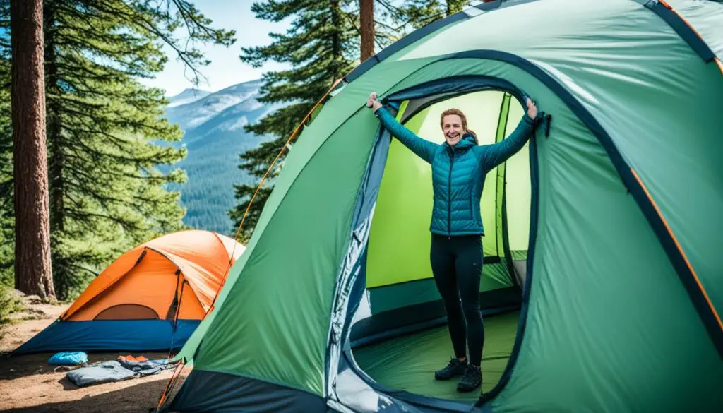 evaluating tent size and capacity