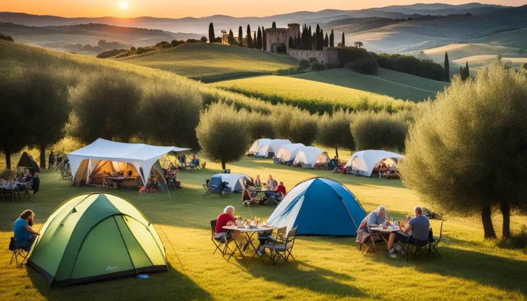 group camping in Italy