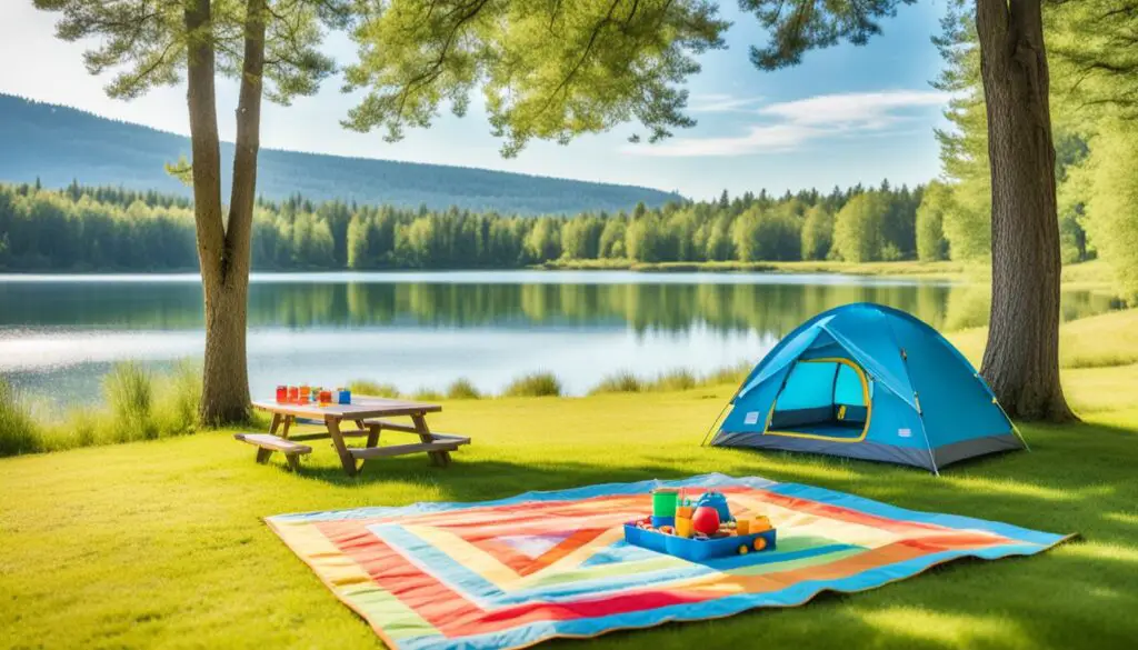 toddler-friendly campsite setup