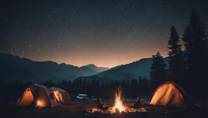 acampamento para observa o estelar