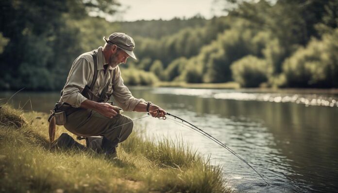 repairing the fishing line